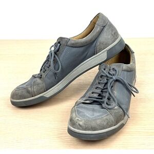 Cole Haan Mens Gray Leather Canvas‎ Lace Up Casual Sneakers Shoes Size 8.5 M